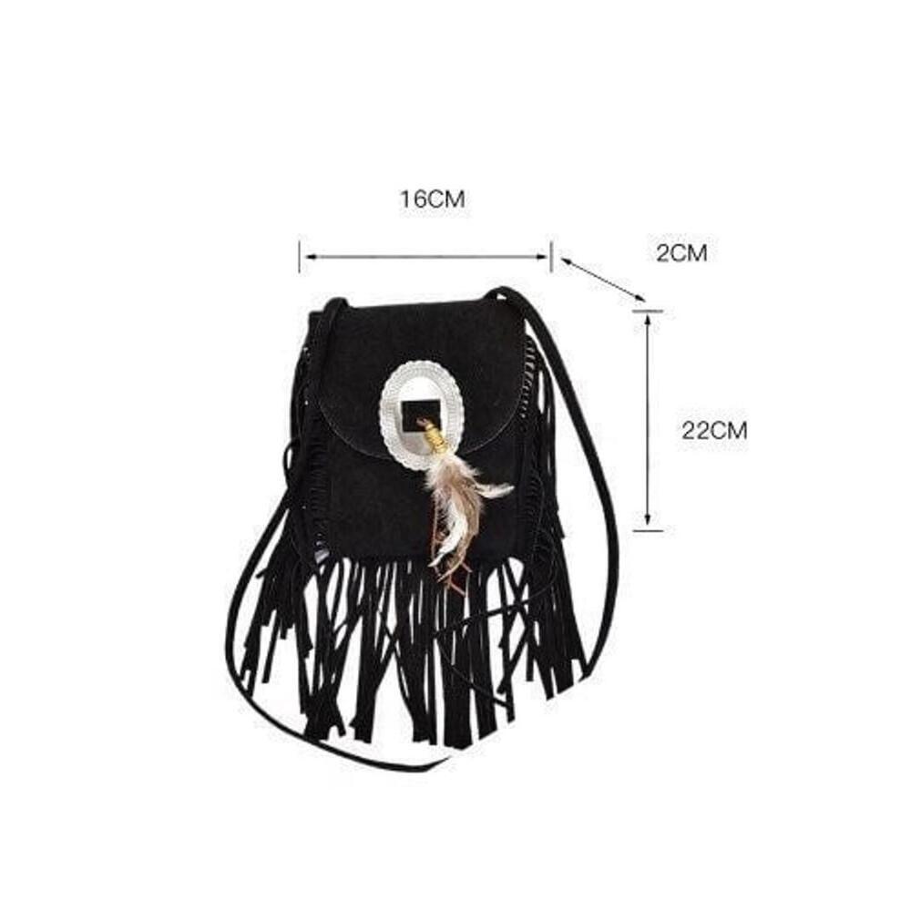 Boho Fringe Crossbody Bag Tan Brown Western Festival Purse NWT - Picture 7 of 7